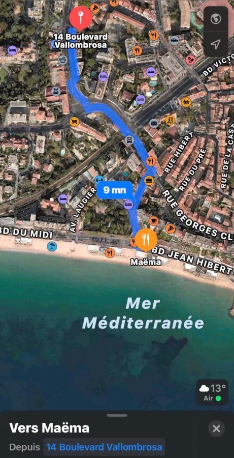 Luxurious Studio In Cannes 450M From Sea With Terrace And Air Conditioning And Private Parking Exterior foto